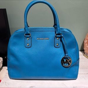 MICHAEL KORS 100% Authentic Dome Satchel Teal Purse